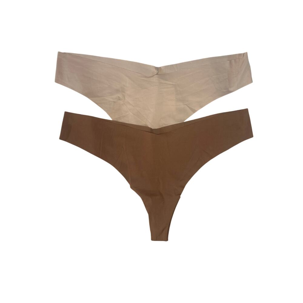 Aerie Real Good SMOOTHEZ No Show‎ Thong  Underwear 2 piece sand/horizon size XXL